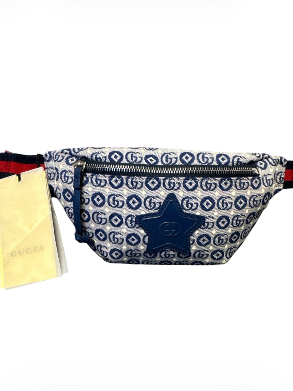 Gucci GG Canvas Star Children's Belt Fanny Pack Bag Blue With Dust Bag NWT